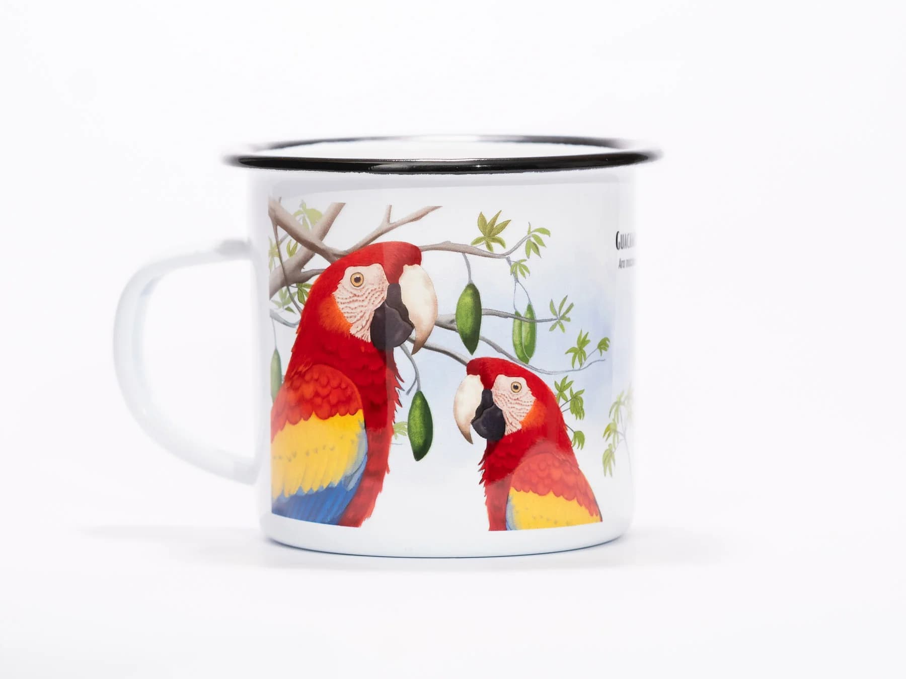 Taza peltre guacamaya