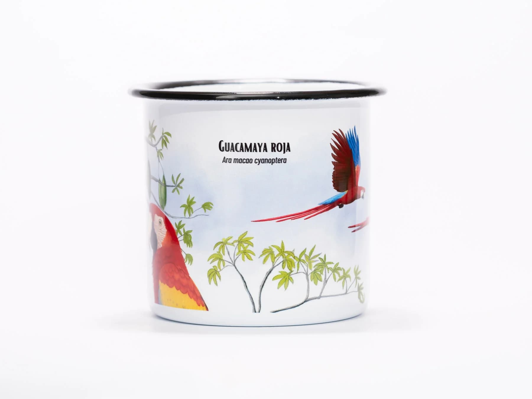 Taza peltre guacamaya