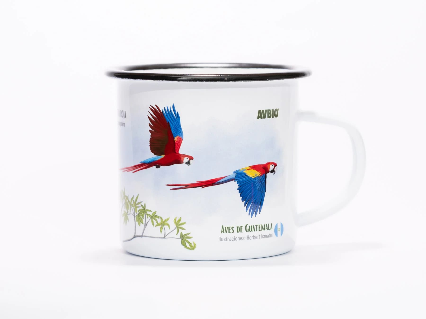 Taza peltre guacamaya
