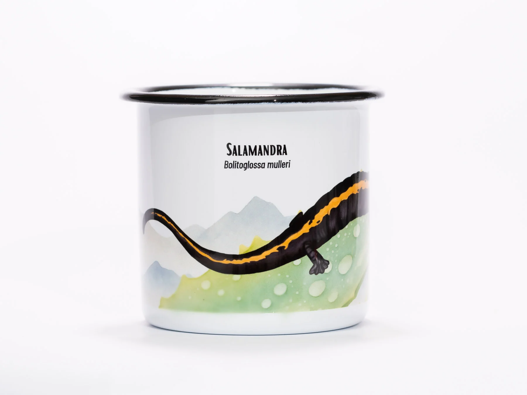taza peltre salamandra